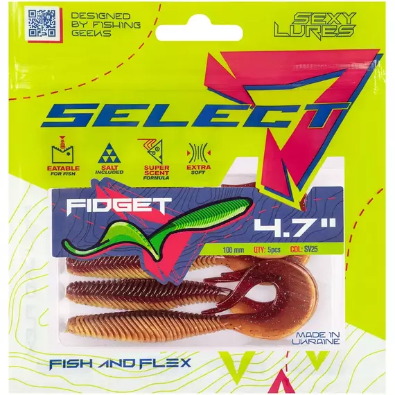 Силікон Select Fidget 4.7" SV25 (5 шт / уп), Длина силикона: 4.7" (11.9 см), Расцветка силикона: SV25, фото , изображение 2